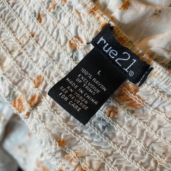 White and Orange Floral Print High Low Dress - Picture 6 of 6